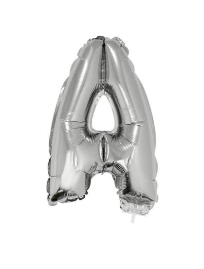 Folieballon letter A zilver 41 cm