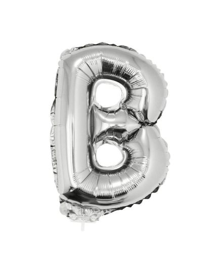 Folieballon letter B zilver 41 cm