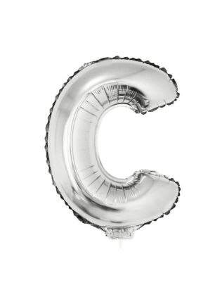 Folieballon letter C zilver 41 cm