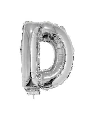 Folieballon letter D zilver 41 cm