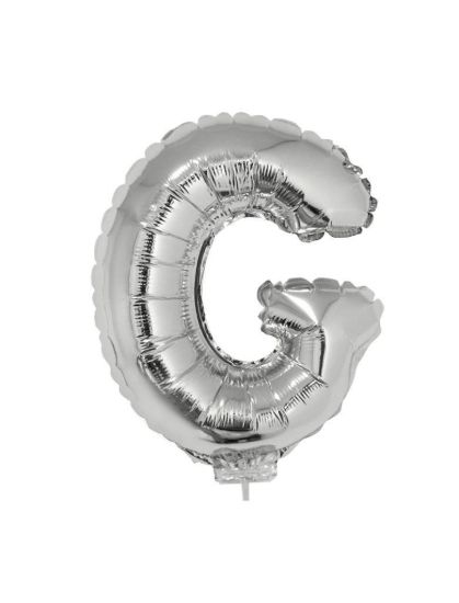 Folieballon letter G zilver 41 cm