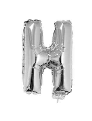 Folieballon letter H zilver 41 cm