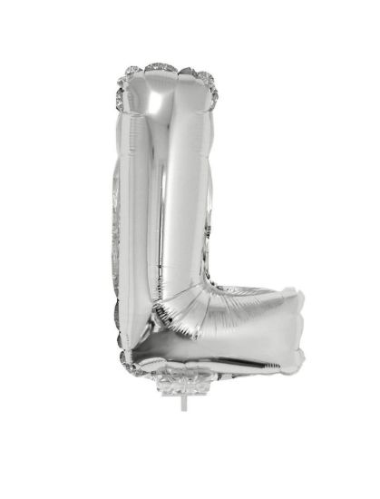 Folieballon letter L zilver 41 cm