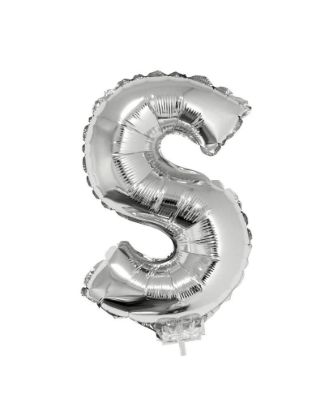 Folieballon letter S zilver 41 cm