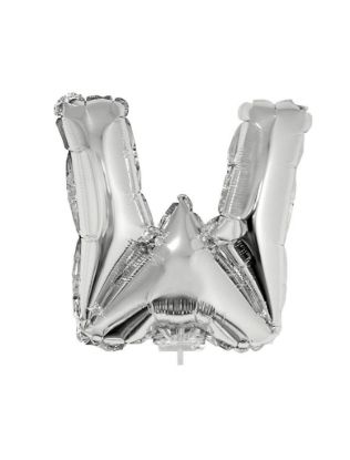 Folieballon letter W zilver 41 cm