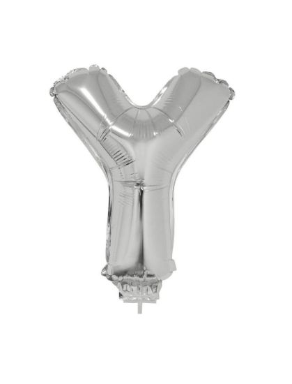 Folieballon letter Y zilver 41 cm