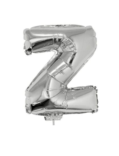 Folieballon letter Z zilver 41 cm