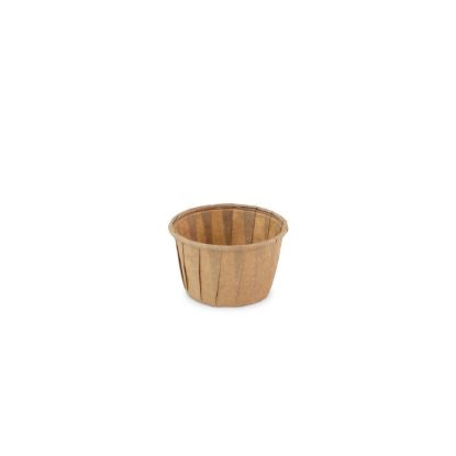Bakje papier rond bruin 37ml