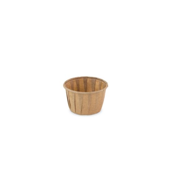 Bakje papier rond bruin 37ml