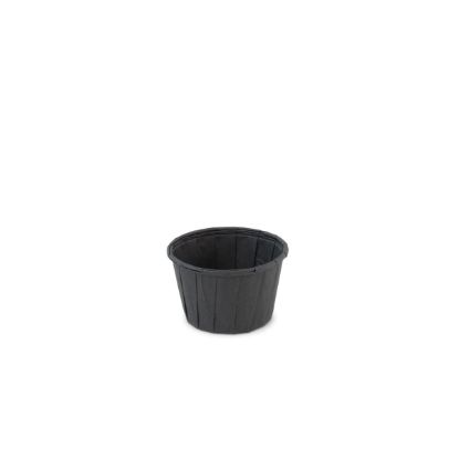 Bakje papier rond zwart 37ml