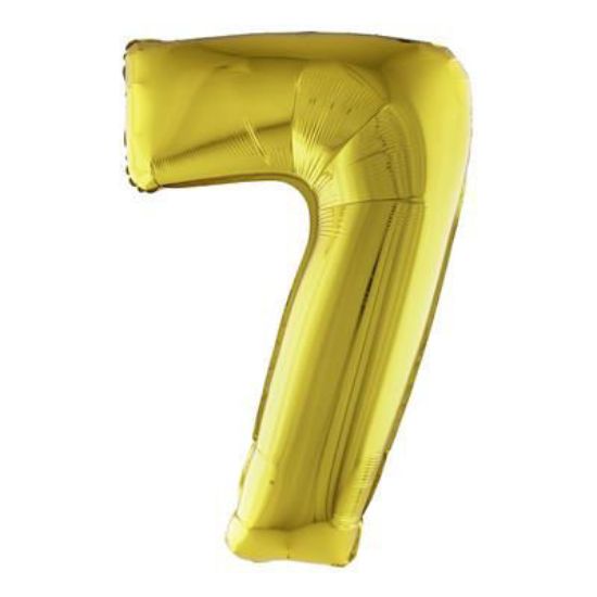 Folieballon cijfer 7 goud 81 cm
