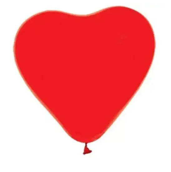 Ballon hart rood (6 stuks),  30cm Ø, gemaakt van natuurlijke rubberlatex