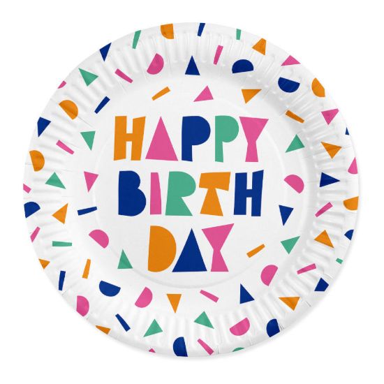 Papieren borden 'Happy Birthday' 23cm 8 stuks